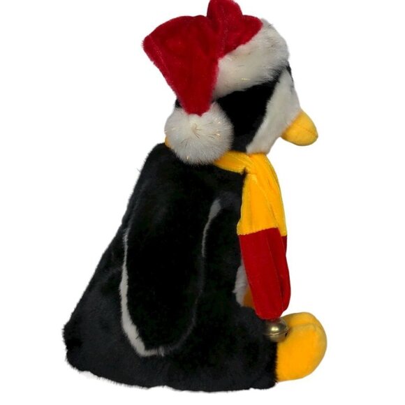 A Mart Penguin Santa Hat Scarf Jingle Bells Stuffed Animal - Picture 2 of 6